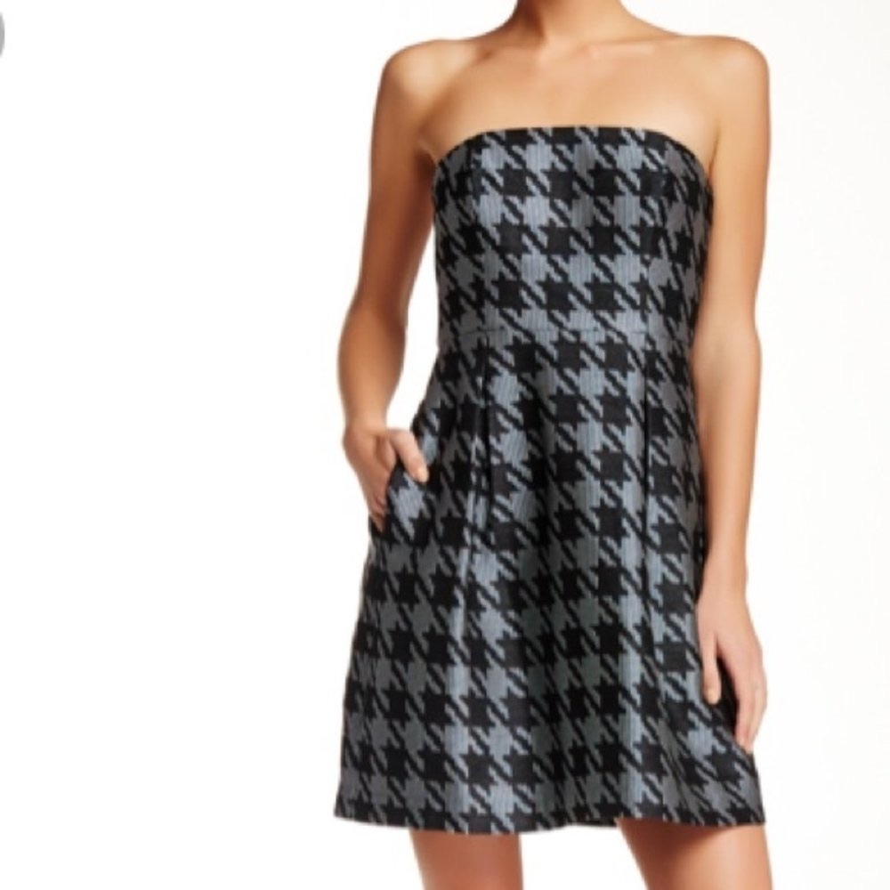 Trina Turk Houndstooth Strapless Dress 4